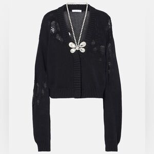 AREA Butterfly Black Cardigan Sweater
